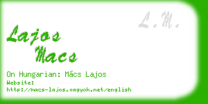 lajos macs business card